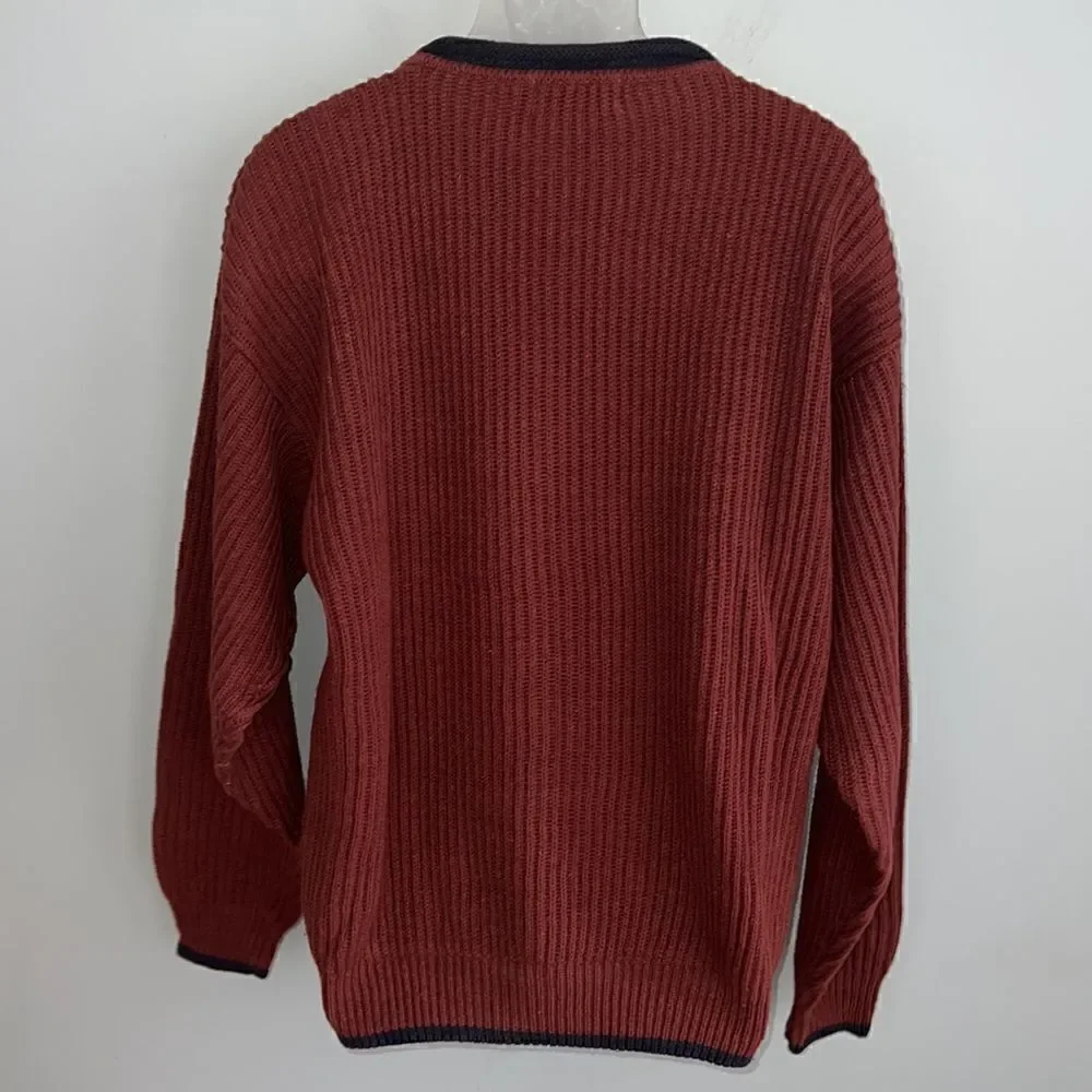 Men’s M Robert Bruce vintage Thick chunky knit sweater hand stitched detail